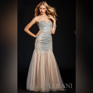 COPY - TERANI COUTURE STRAPLESS MERMAID PROM DRESS